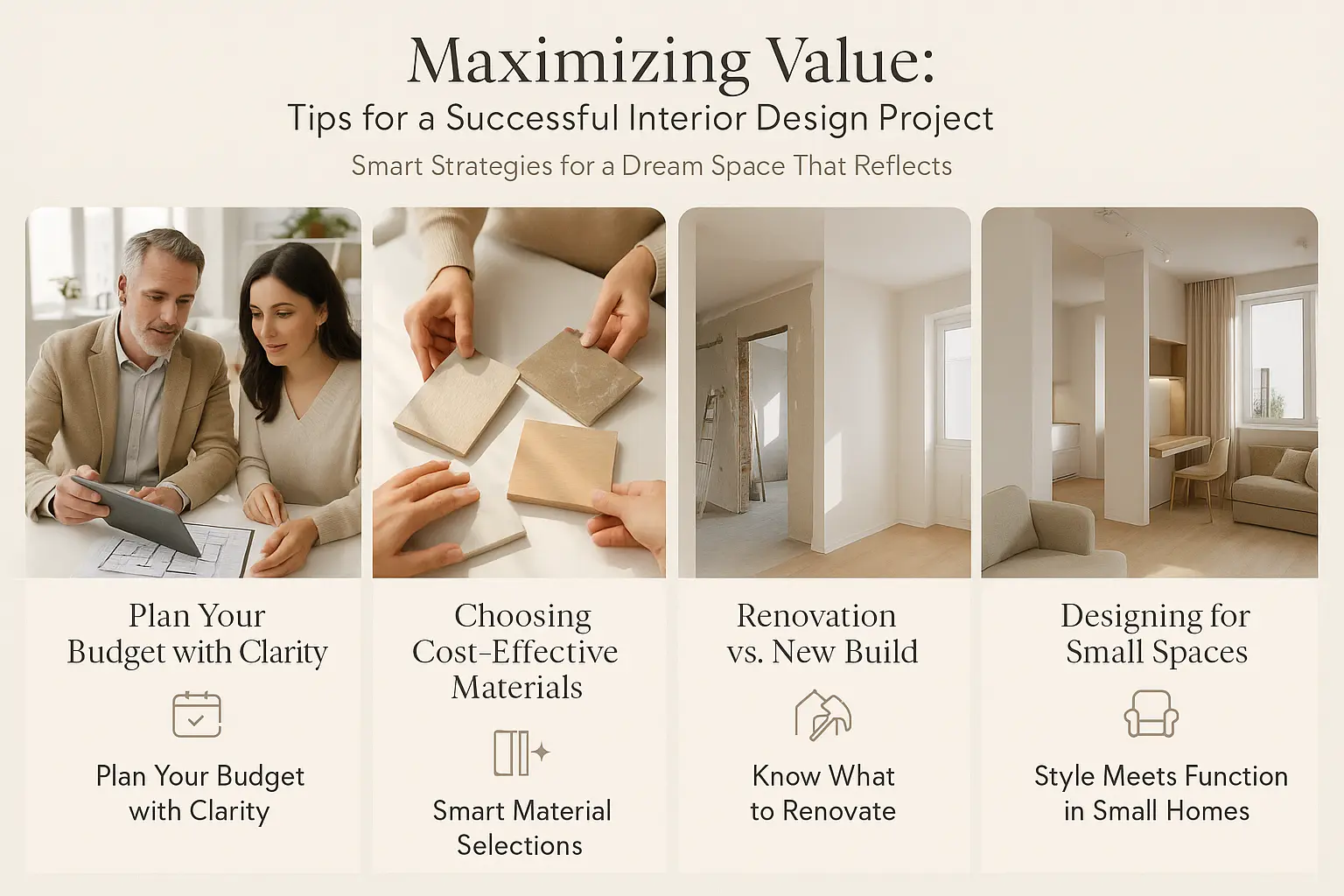 Smart interior design tips for home renovation in Bangalore – Budget planning, material selection, small apartment solutions, and modern home decor ideas